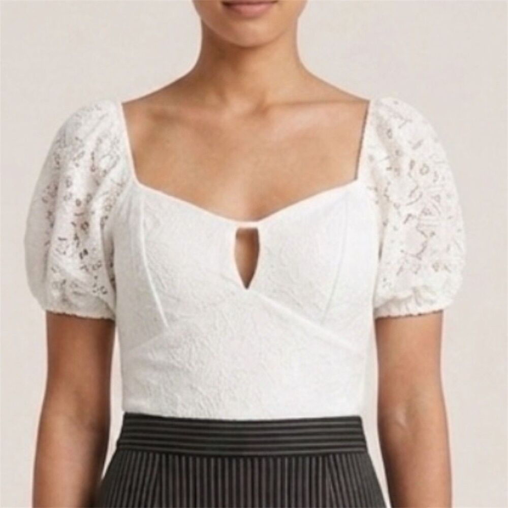 No Boundaries Shirt Jr Womens XXXL Lace Sweetheart Milkmaid Coquette Cottage New